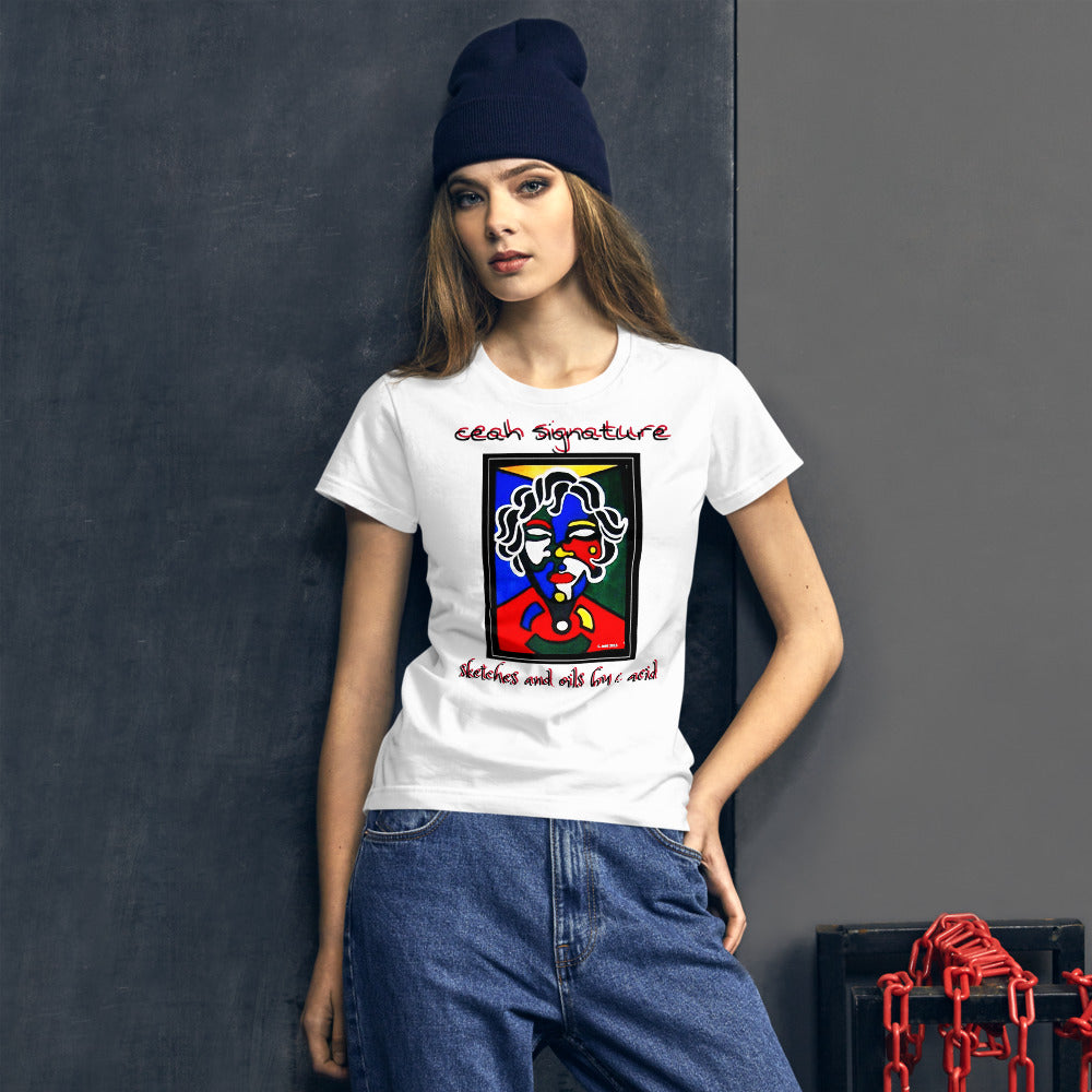 Women's short sleeve t-shirt designed by c. acid