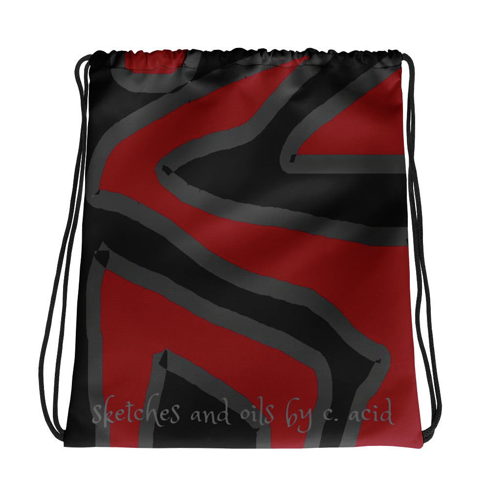 Drawstring bag designed by c. acid