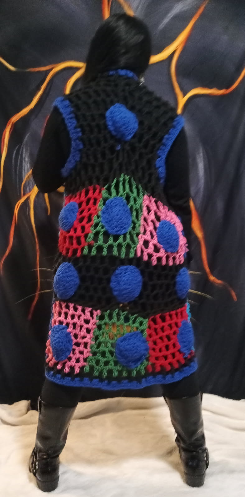 blue ball…cardigan SWEATER .........MID LENGTH