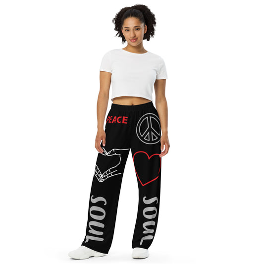 All-over print unisex wide-leg pants.. designed by c. acid