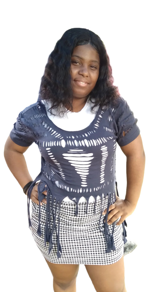 shred.....half top grey