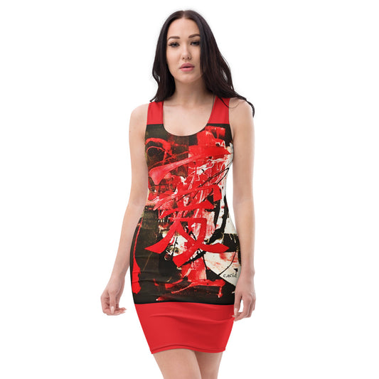 Sublimation Cut & Sew Dress   THE LOVE DRESS (Chinese character within the painting that spells love) designed by c. acid